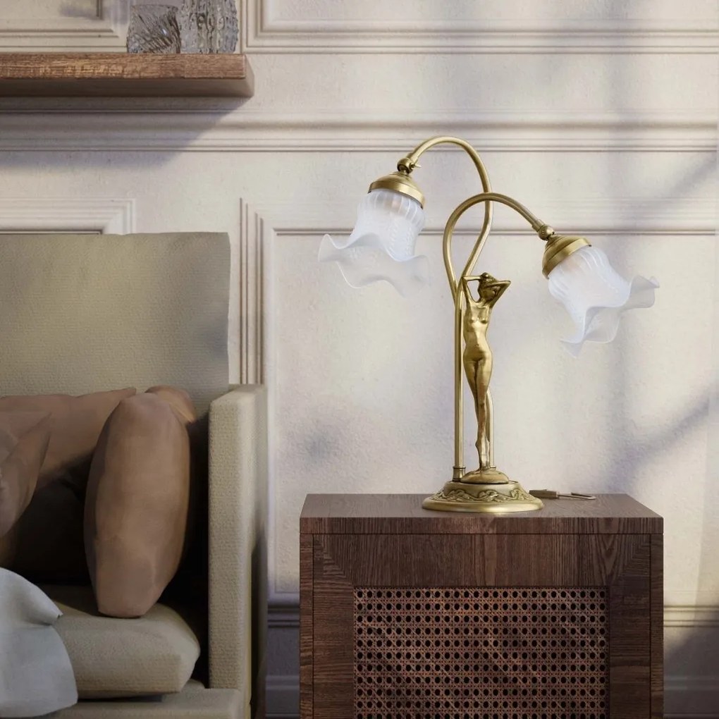 Lampa de masa figura feminina din alama Donne