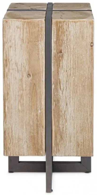 Scaun bar natural din lemn de Brad si metal, Garret H70 Bizzotto