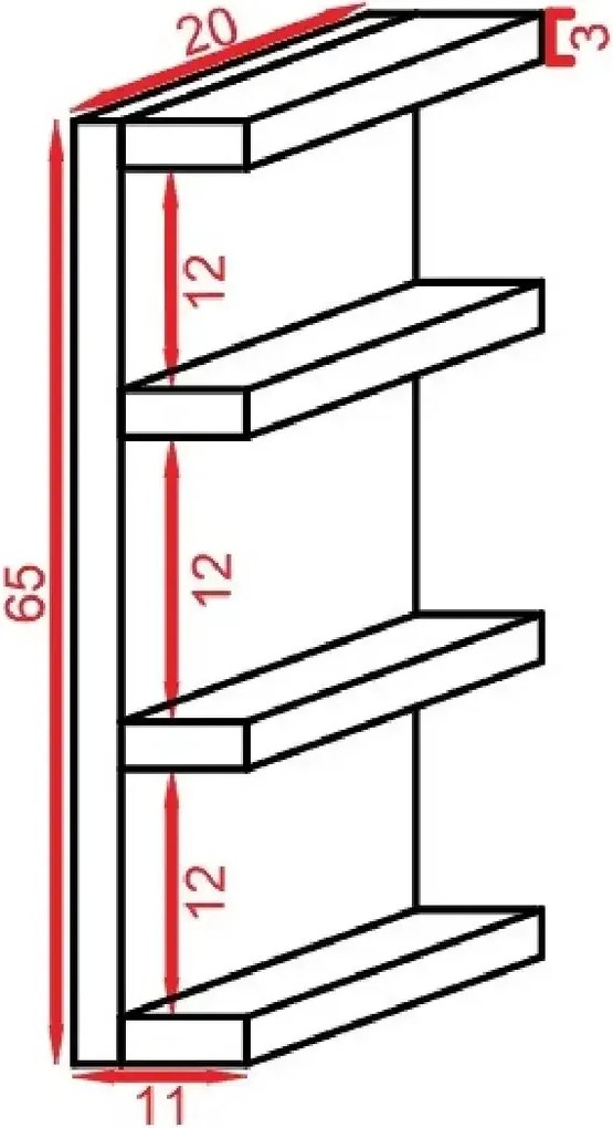 Suport prosop din lemn  seria-620 Homs 65 x 12 x 20 cm,  rustic,30099