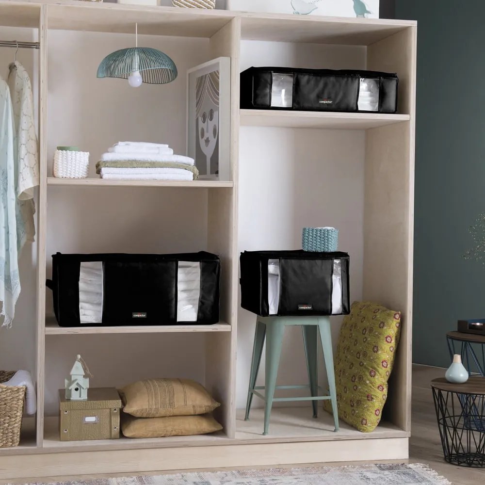 Cutie depozitare cu vacuum Compactor Black Edition, capacitate 210 l, negru