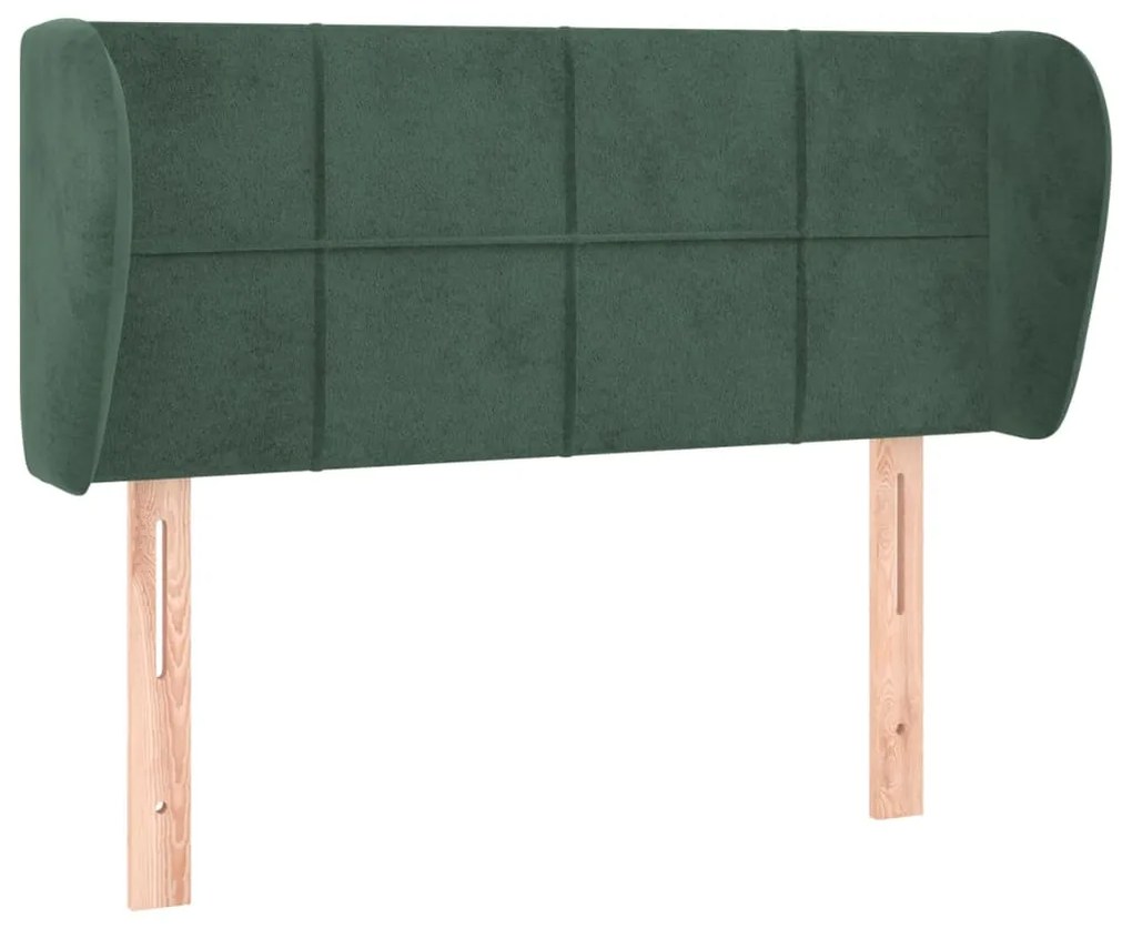 3117183 vidaXL Tăblie de pat cu aripioare verde închis 93x23x78/88 cm catifea