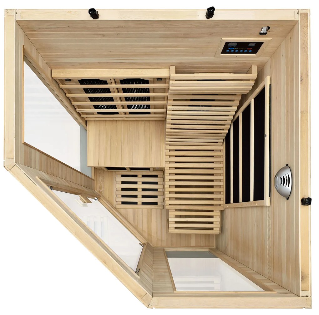Infračervená sauna / tepelná kabína Aalborg s triplexným vykurovacím systémom a drevom Hemlock