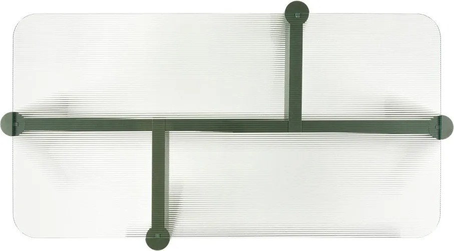 Măsuță de cafea verde cu blat din sticlă 55x105 cm Kob – noo.ma