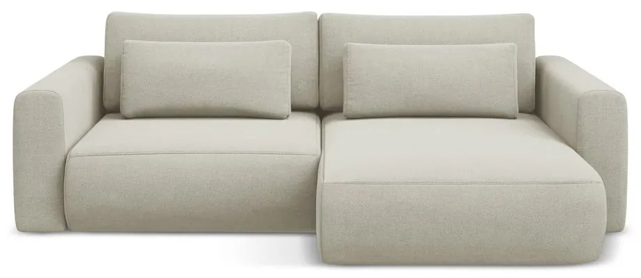 Colțar bej extensibil/cu spațiu de depozitare (cu colț pe partea dreaptă/cu șezlong) Kapua – Makamii