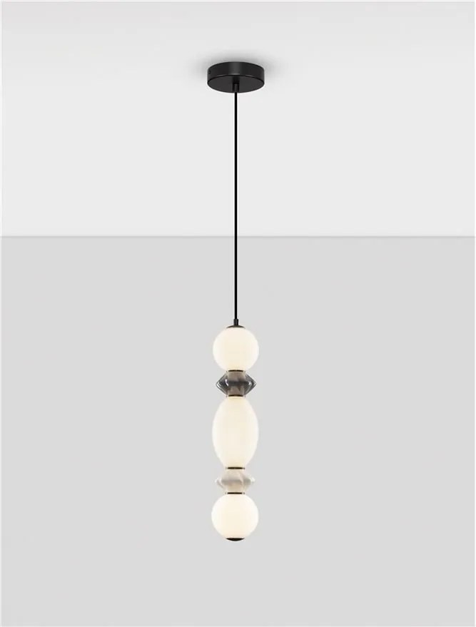 Pendul LED decorativ ceramic gri, alb, PALLINA