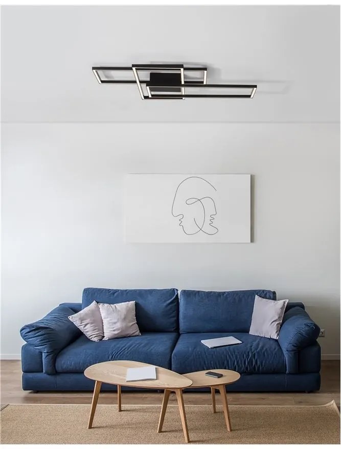Lustra LED aplicata design modern geometric BILBAO 55W negru NVL-9508431