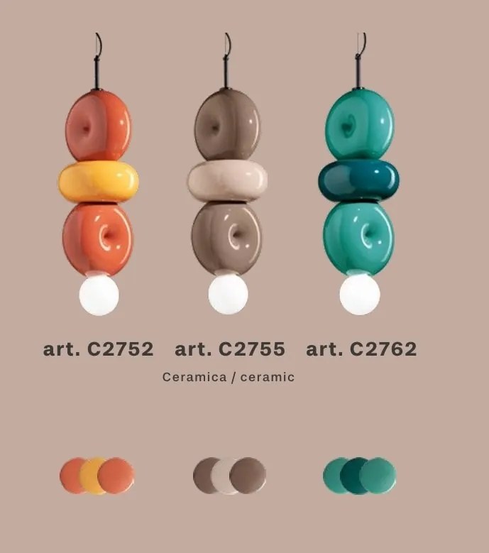 Lustra retro realizata manual din ceramica Bumbum