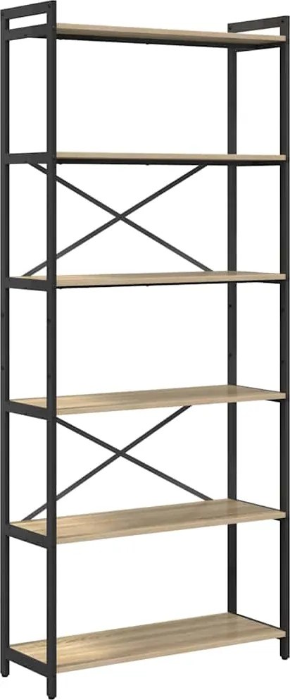 vidaXL Raft pentru cărți Stejar Sonoma 40 x 30 x 85 cm Lemn compozit