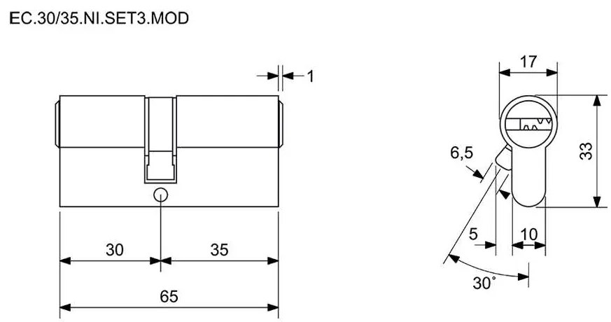 Inserție de construcție EC 30/35.SET3 pentru închidere comună (3 buc), albastru