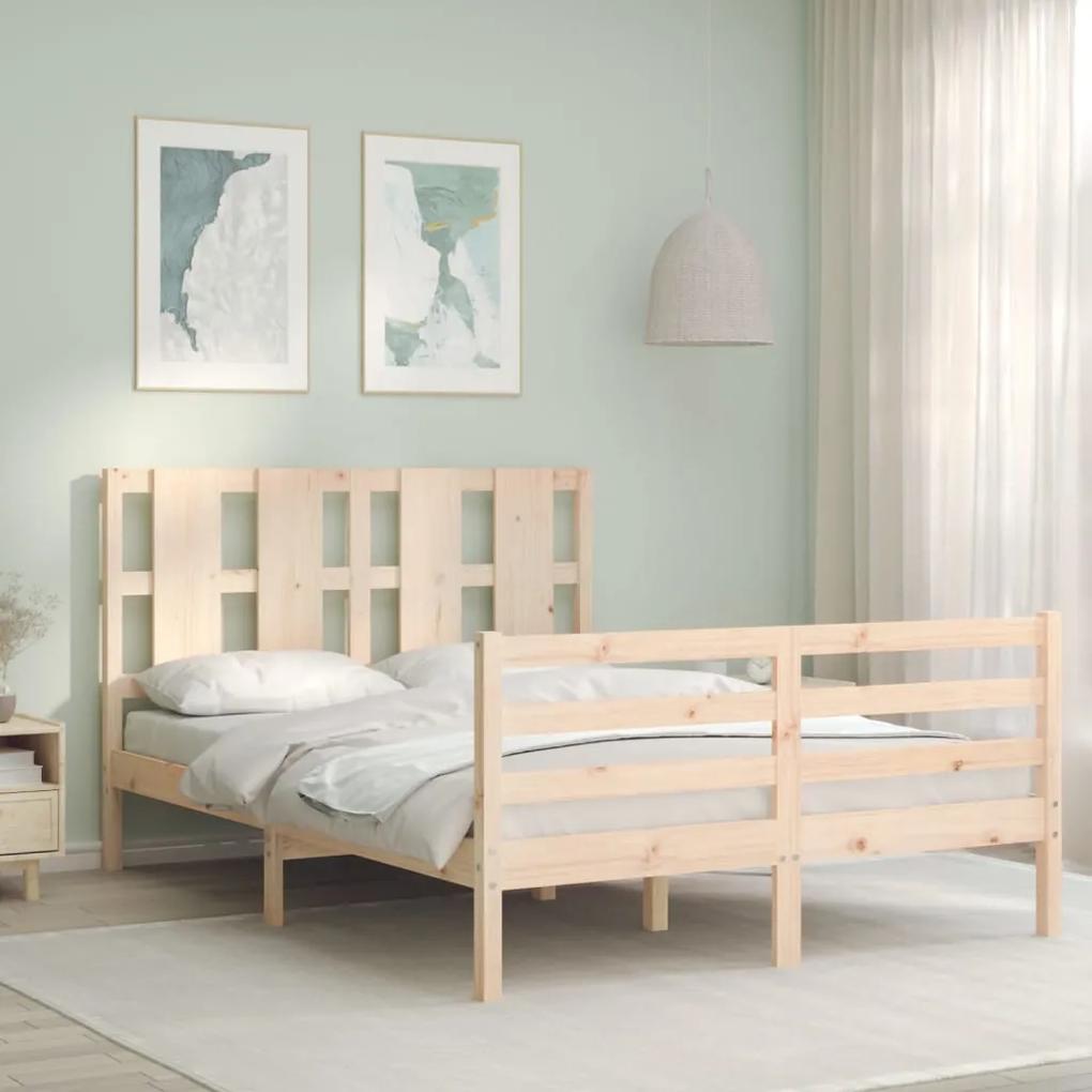 3194111 vidaXL Cadru de pat cu tăblie, 120x200 cm, lemn masiv
