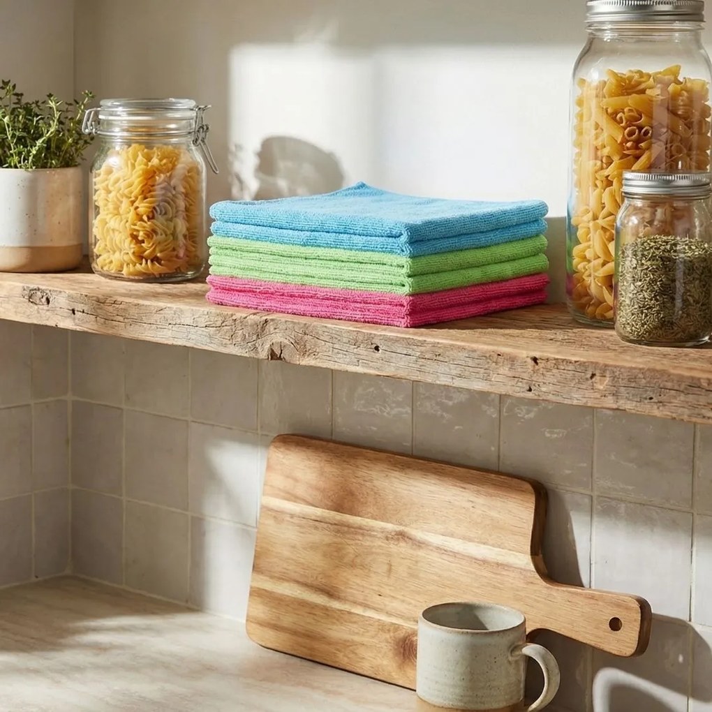 Lavete din microfibră Ultra Clean 30x30 cm – set 6 bucăți, multicolor, curățare eficientă