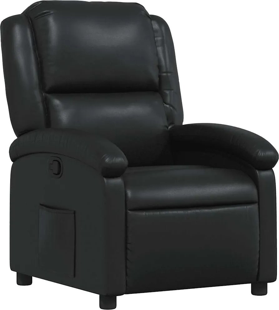 vidaXL Fotoliu rabatabil din piele ecologică neagră