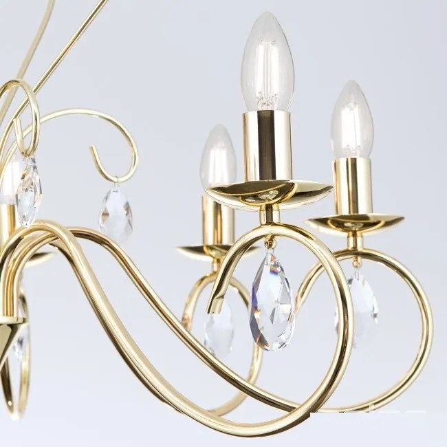 Candelabru 8 brate stil clasic cu cristale K9 Alessia auriu