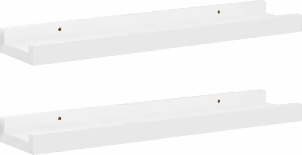 vidaXL Rafturi de perete, 2 buc., alb extralucios, 40x9x3 cm
