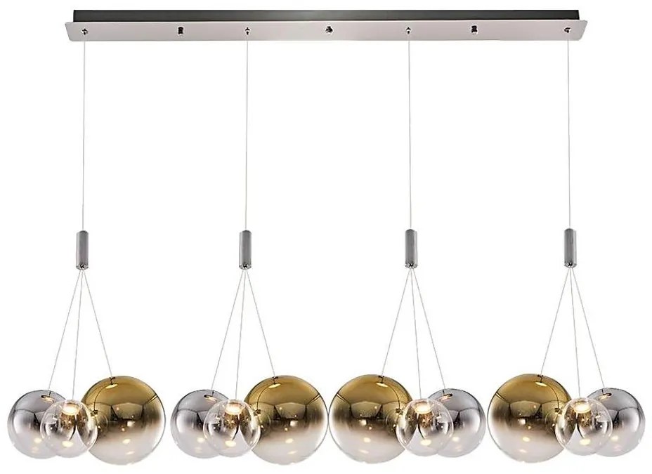 Candelabru LED suspendat pe cablu ENNA 12xG9/5W/230V 3000K fumuriu/auriu