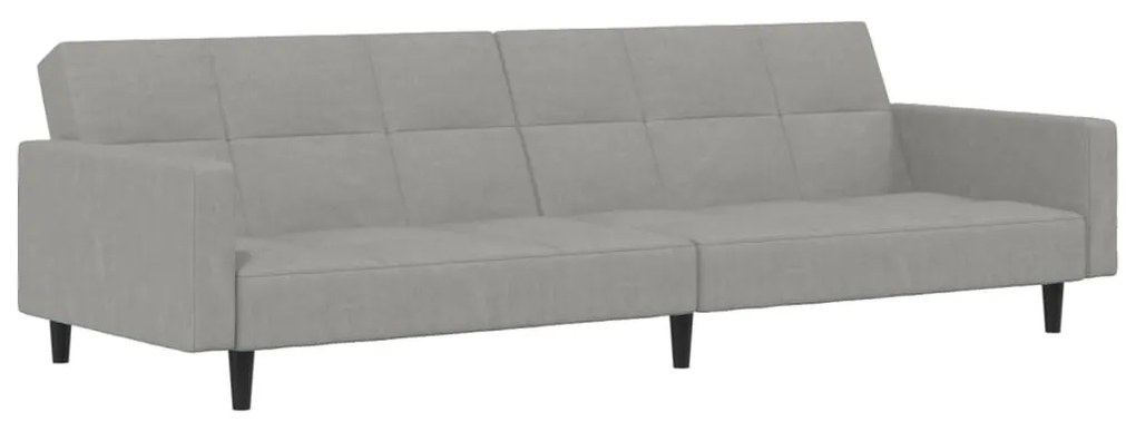 340679 vidaXL Canapea extensibilă 2 locuri, gri deschis, microfibră