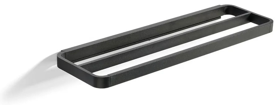 Suport dublu de perete pentru prosoape Zone Rim, lățime 44 cm, negru