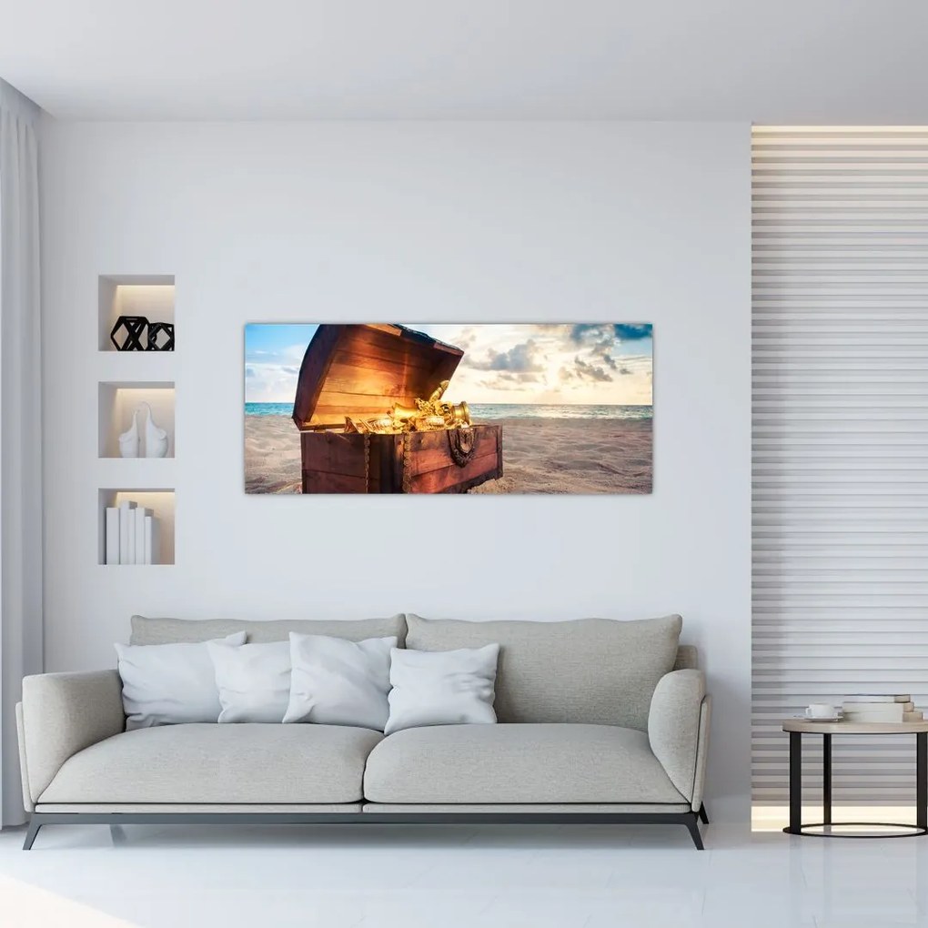 Tablou - Comoară pe plajă (120x50 cm)