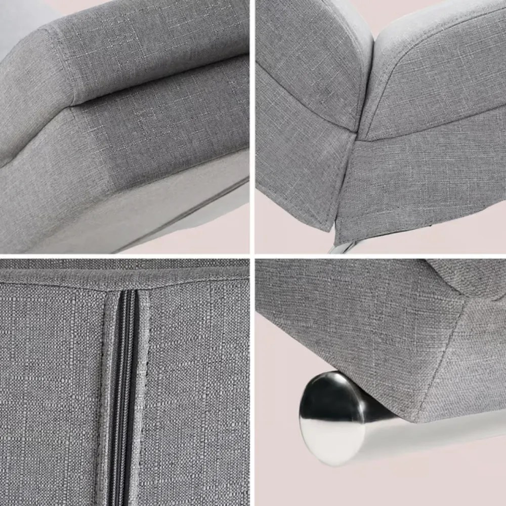 Șezlong LONDON, 186×55×89cm, gri Casaria