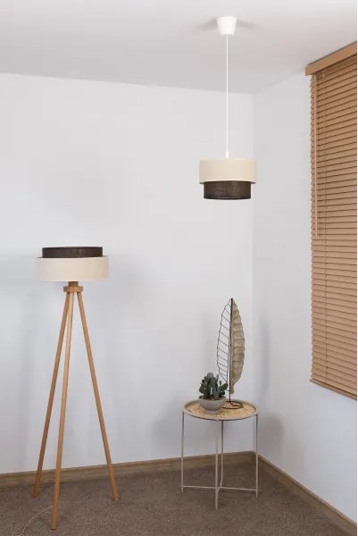 Brilagi - Lustră LED pe cablu BOHO STYLE 1xE27/15W/230V Ø 25 cm crem/maro