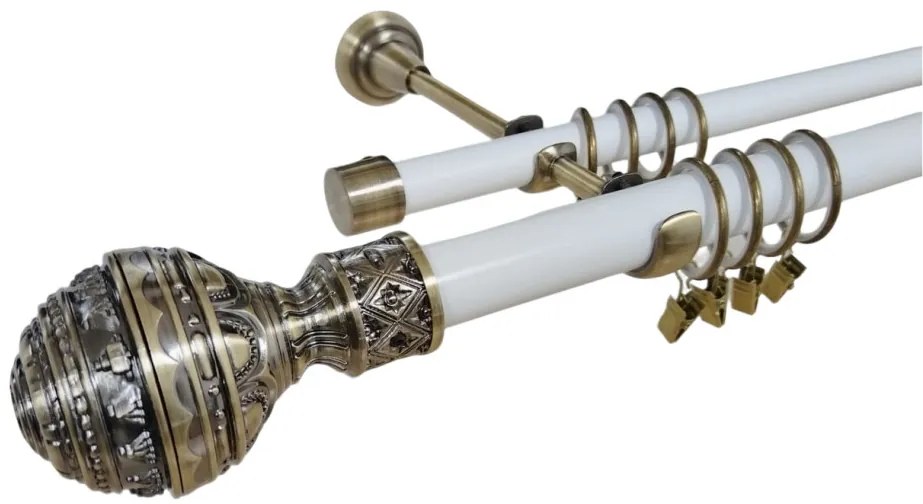 Galerie dubla BETINA - 25/19 - alb/aur antic (Alege marime: 140 cm)