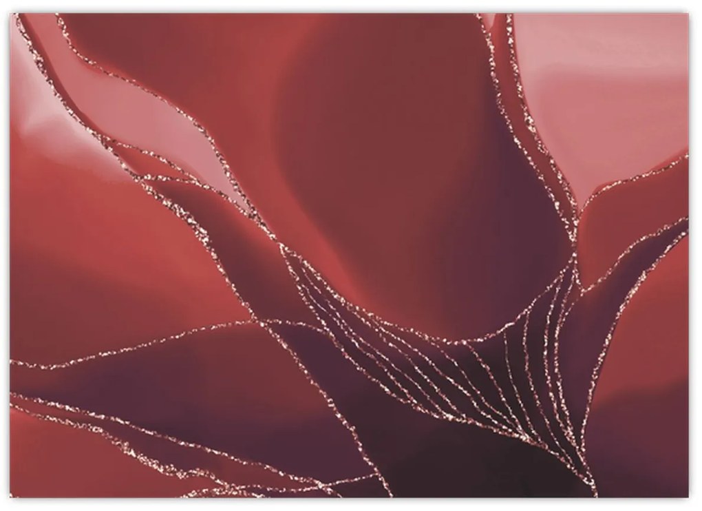 Tablou - Floare abstractă roșie N⁰2 (70x50 cm)