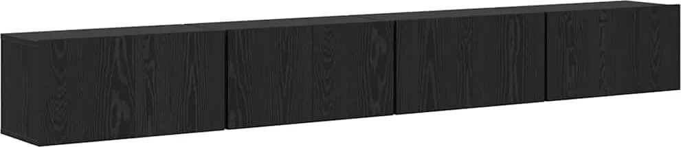 vidaXL Set comodă TV 4 pcs Stejar Negru 60 x 30 x 30 cm Lemn compozit