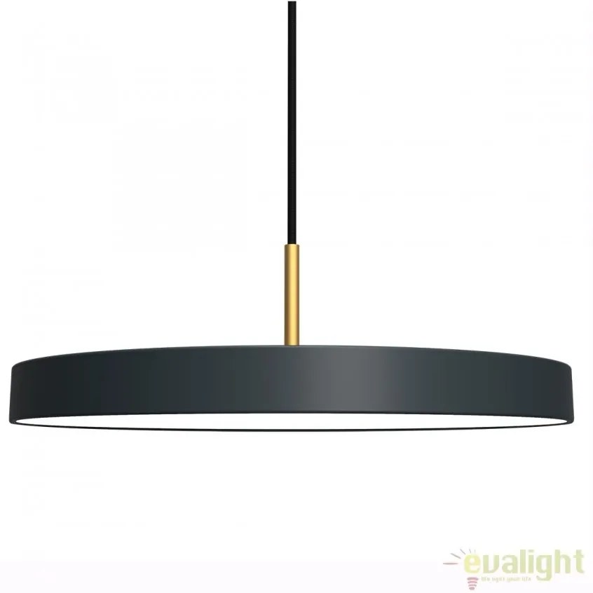 Lustra LED design scandinav diametru 43cm Asteria medium - anthracite grey/ auriu