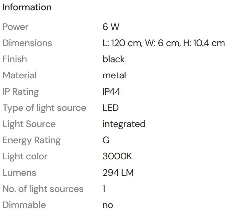 Plafoniera LED stil minimalist IP44 Tampa 120cm