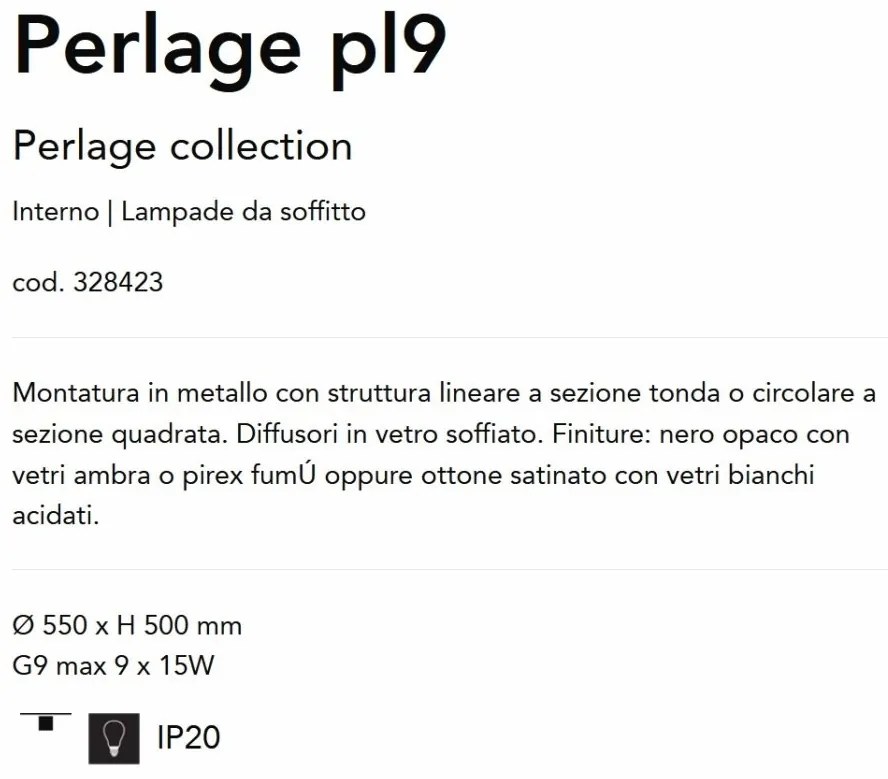 Lustra aplicata design modern Perlage pl9 negru/alama/alb