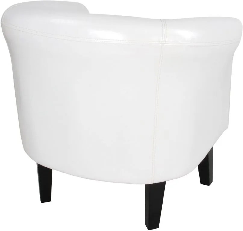 MIADOMODO Fotoliu Chesterfield cu taburet - alb