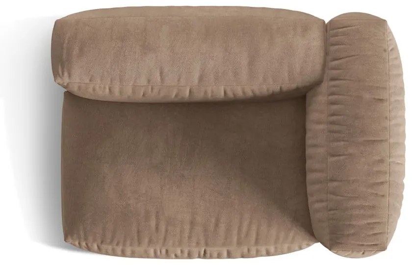 Modul pentru canapea modulară maro deschis cu tapițerie din catifea (cu colț pe partea dreaptă) Martina – Micadoni