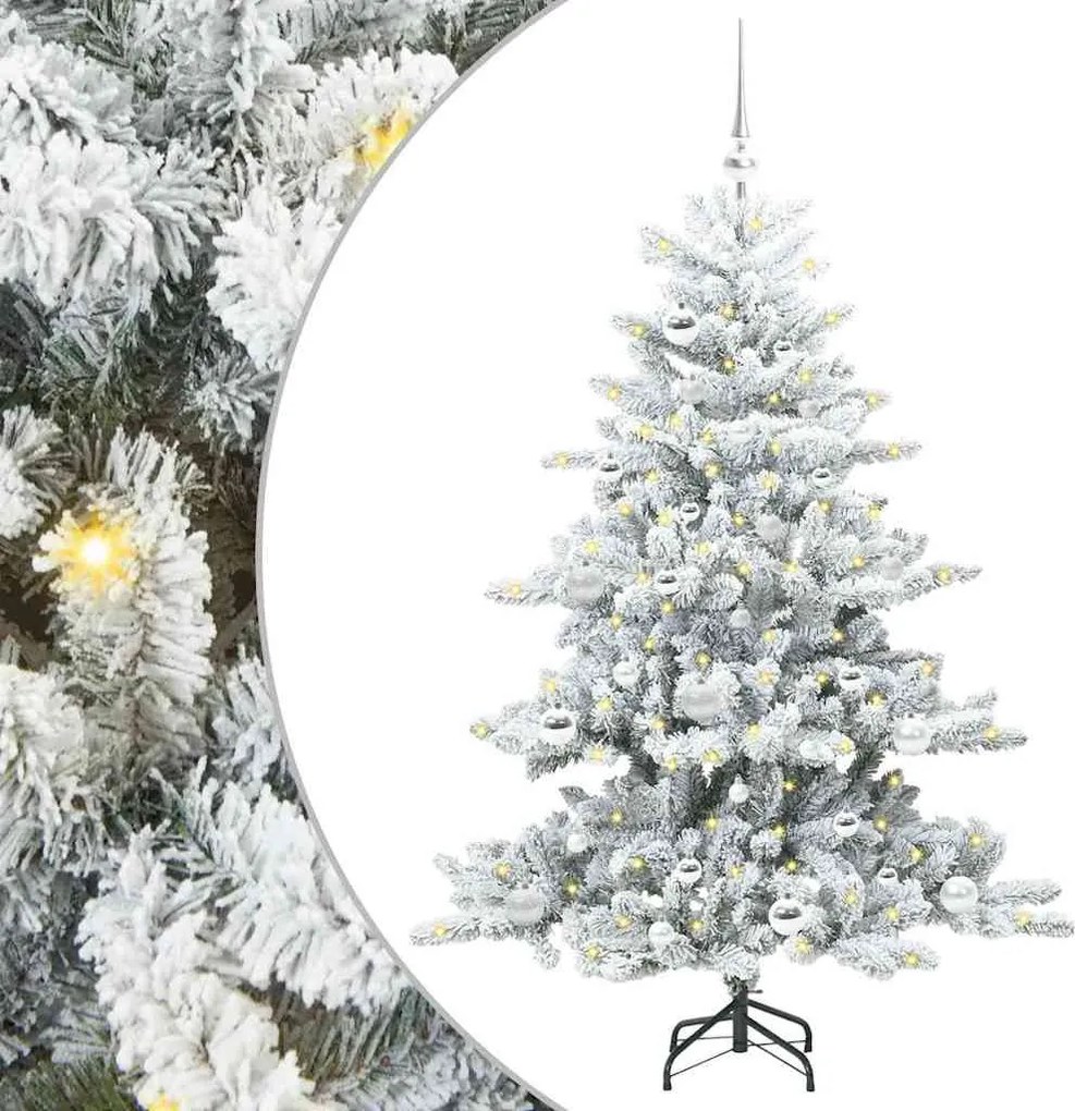 vidaXL Brad de Crăciun artificial cu ramuri articulare Alb 150 cm