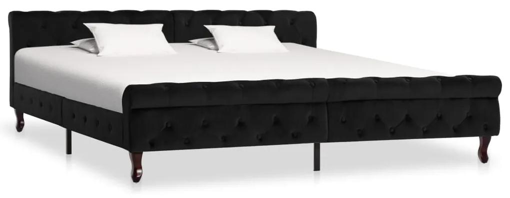 288556 vidaXL Cadru de pat, negru, 200 x 200 cm, catifea
