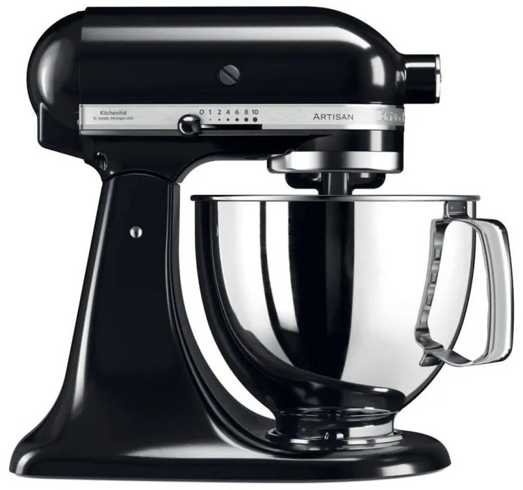 Mixer planetar KitchenAid Artisan Elegance 5KSM125EOB, 300W, 4.8 litri, Actionare directa, 10 viteze, Negru