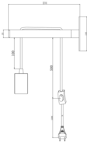 Lampă de perete Brilliant JARBO 1xE27/60W/230V