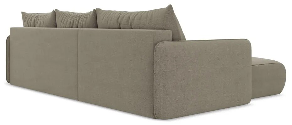 Colțar bej extensibil/cu spațiu de depozitare (cu colț pe partea stângă) Nanea – Makamii