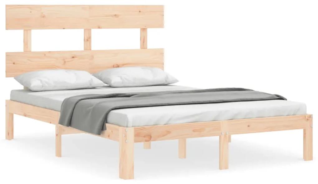 3193526 vidaXL Cadru de pat cu tăblie, 120x200 cm, lemn masiv