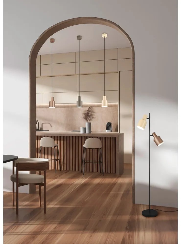 Lustră galbenă cu abajur din metal ø 12 cm Agudo – Trio