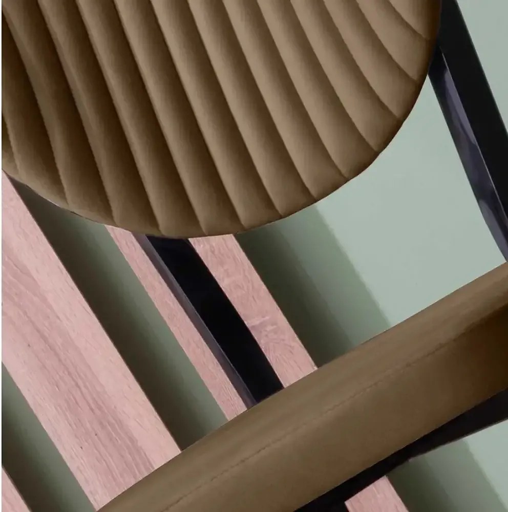 Scaun Barton, metal profil, culoare maro