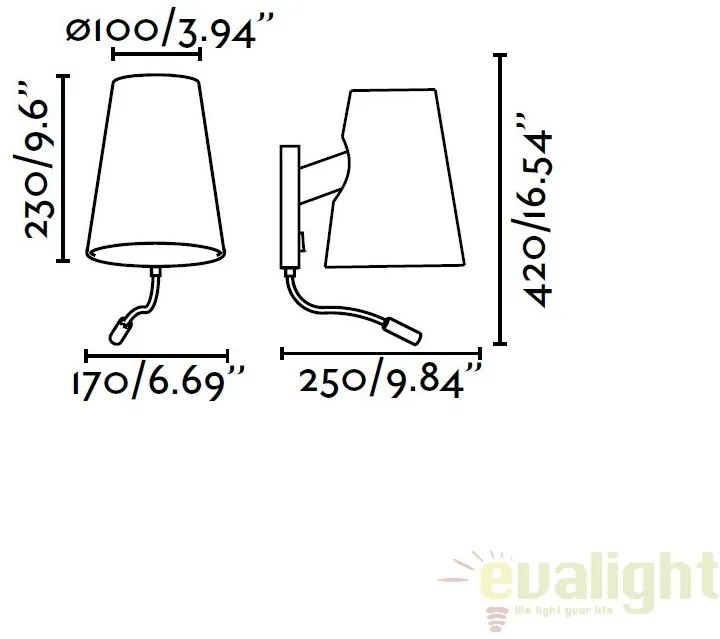 Aplica de perete cu reader LED LUPE 29996
