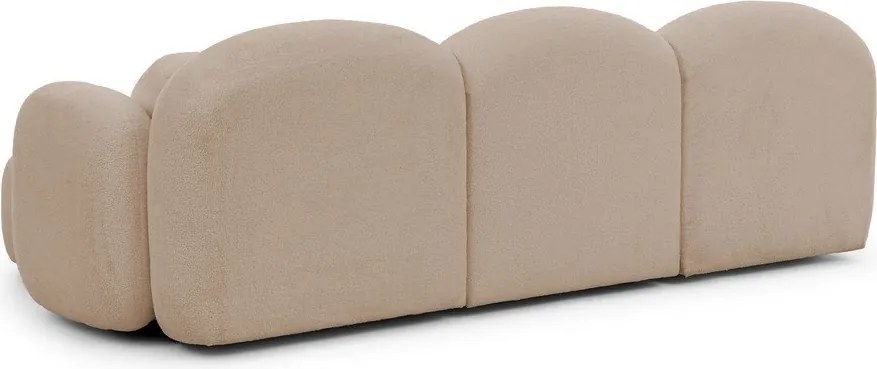 Colțar maro deschis cu tapițerie din țesătură bouclé (cu colț pe partea dreaptă/cu șezlong) Orbit – Ropez