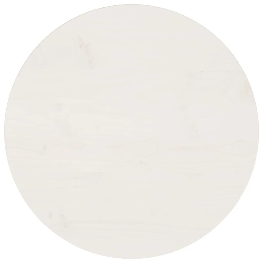 813653 vidaXL Blat de masă, alb, Ø50x2,5 cm, lemn masiv de pin