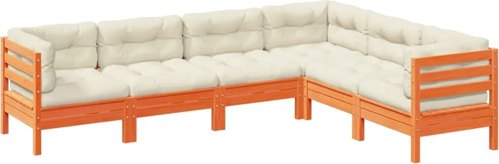 vidaXL Set mobilier de grădină cu perne, 6 piese, lemn masiv de pin