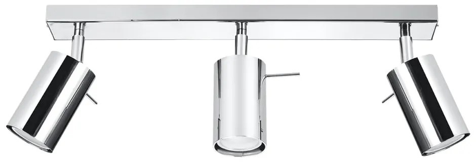 Plafonieră Sollux Etna, lungime 45 cm, argintiu