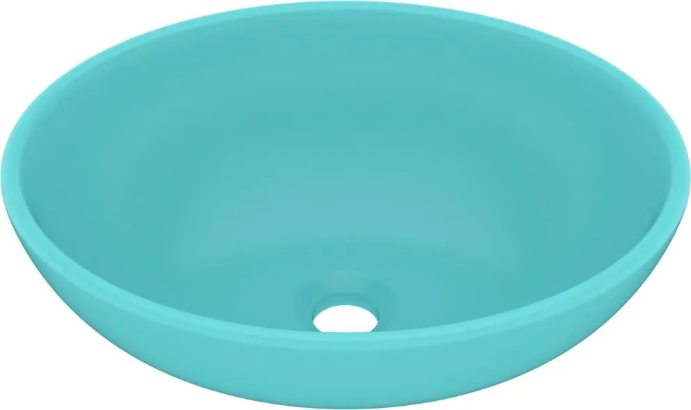 vidaXL Chiuvetă de lux, verde deschis, 40x33cm, ceramică, formă ovală