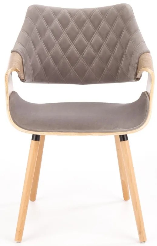 Scaun K396 material catifea gri stejar