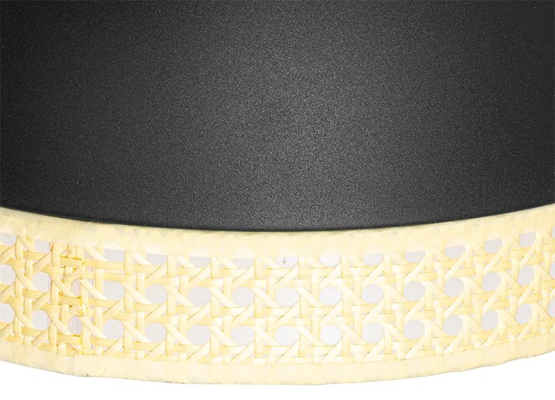 Lampă suspendată orientală neagră cu ratan 30 cm - Magna Rotan