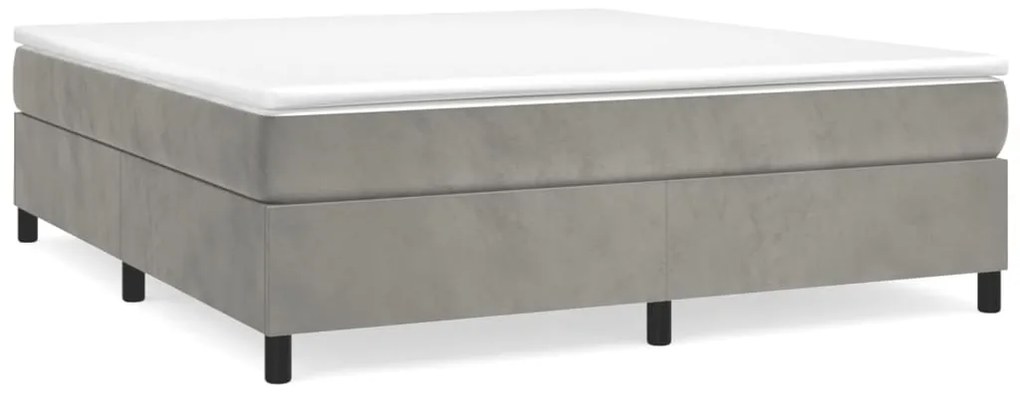 3121138 vidaXL Cadru de pat box spring, gri deschis, 200x200 cm, catifea
