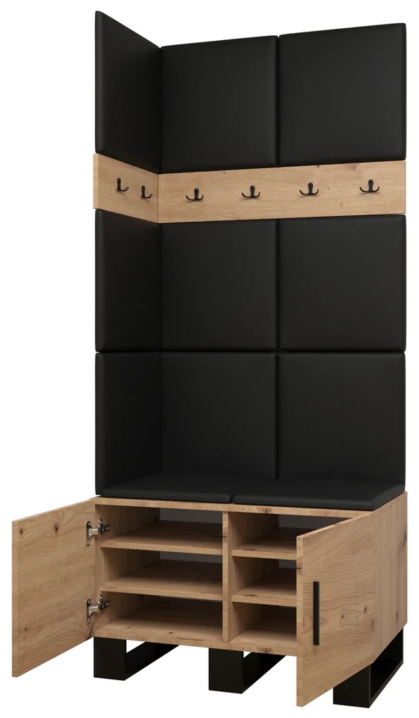 Set mobilier pentru hol Amanda 11 (Stejar artisan + roz). 1085948